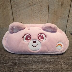 Care Bear Cheer Bear plush Pencil case 9" x 4.5" School Supply Pink Sparkly